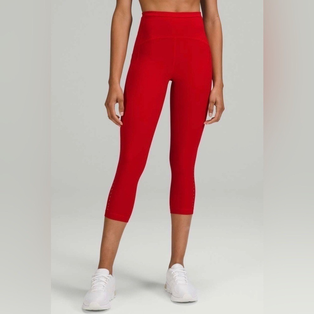 Lululemon Swift Speed High-Rise Crop 21" Dark Red 2 Running Gym Outdoors